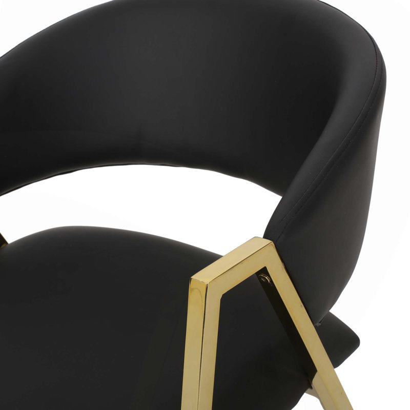 Chaise de salle à manger rembourrée moderne avec dossier et pieds en forme de V (ensemble de 2)