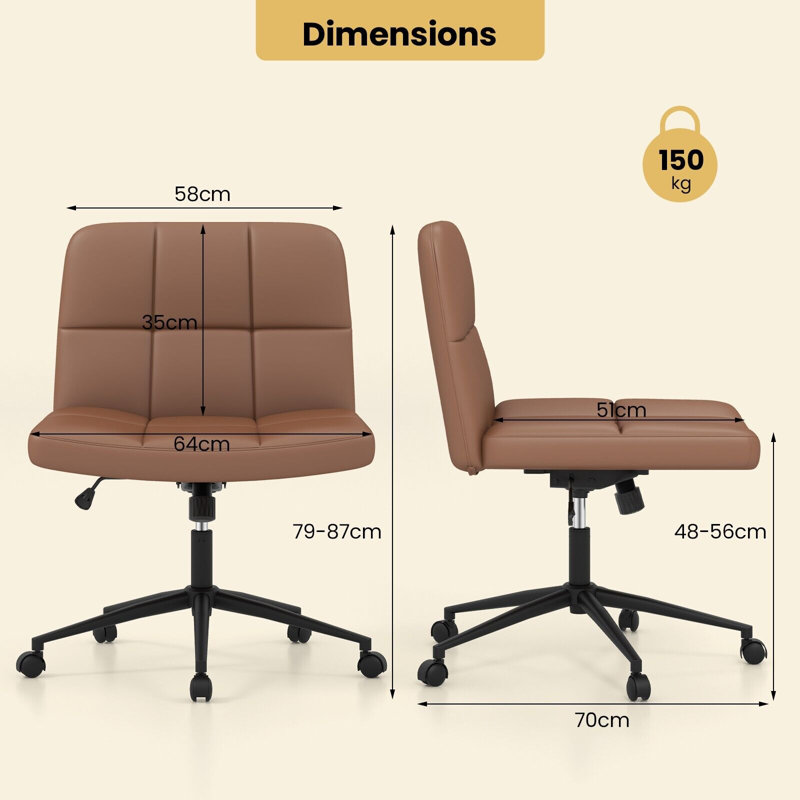 Shoua Office Chair, Coffee