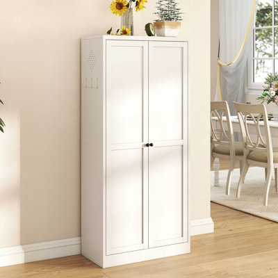 Tall Kitchen Pantry Cabinet with Doors and Adjustable Shelves, Perfect for Storage and Organization in Any Room, White