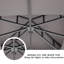 Gazebo de terrasse extérieur en acier de 13 pi de largeur x 11 pi de profondeur avec toit à double ventilation, moustiquaire complète et 4 étagères de rangement d'angle-111076693