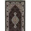 Hand-Knotted High-Quality Black and Cream Runner