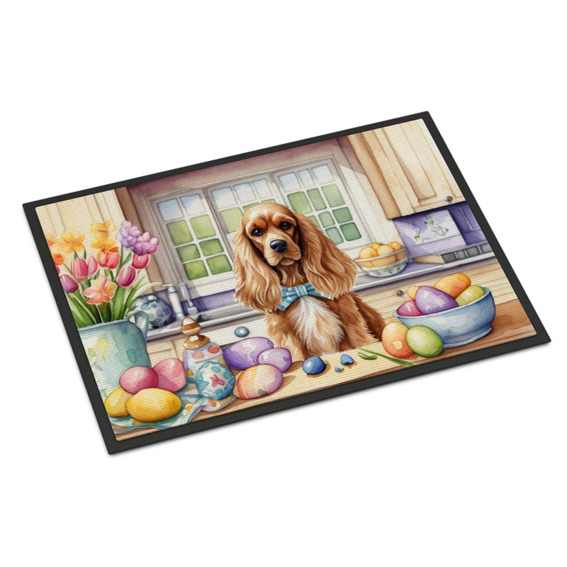 Decorating Easter Cocker Spaniel Doormat, 24" W x 36" L