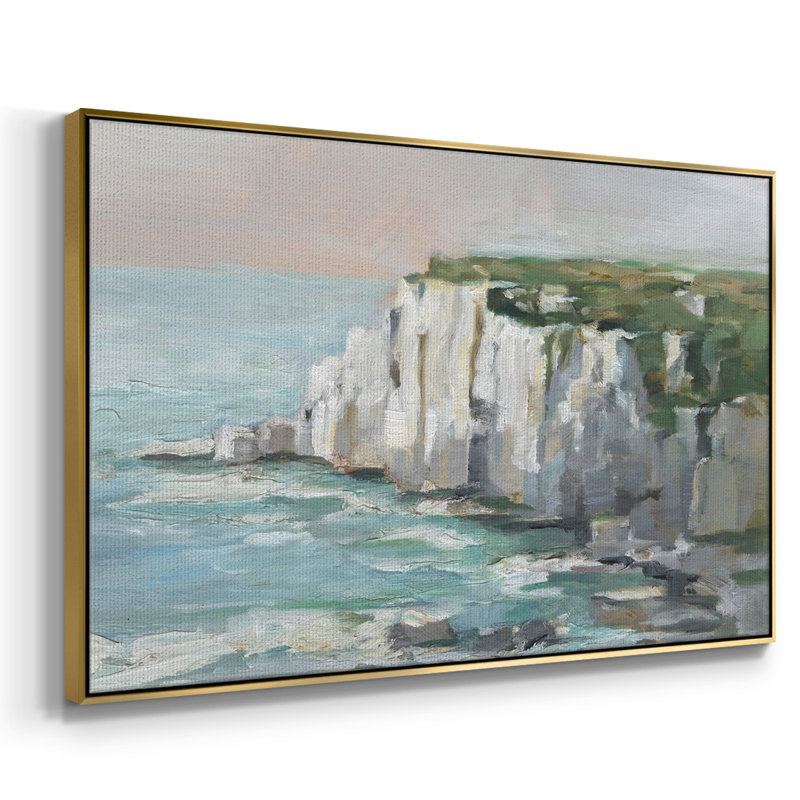 White Sea Cliff II, reproduction d'art sur toile, Or, H 25 po x l 37 po x P 2 po