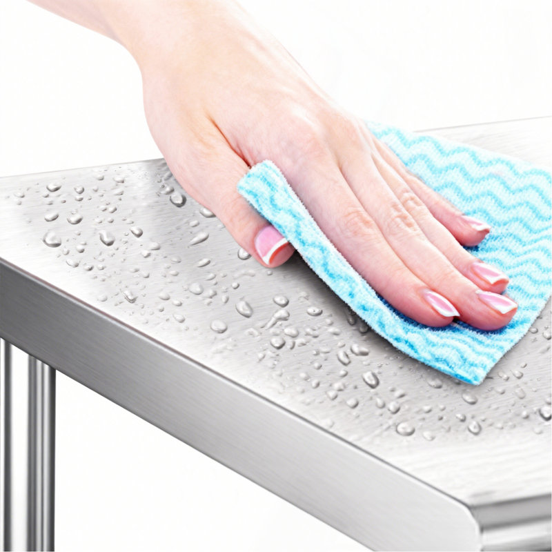 Table de travail commerciale 18 po x 72 po en acier inoxydable de calibre 18 avec dosseret de 4 po et tablette inférieure