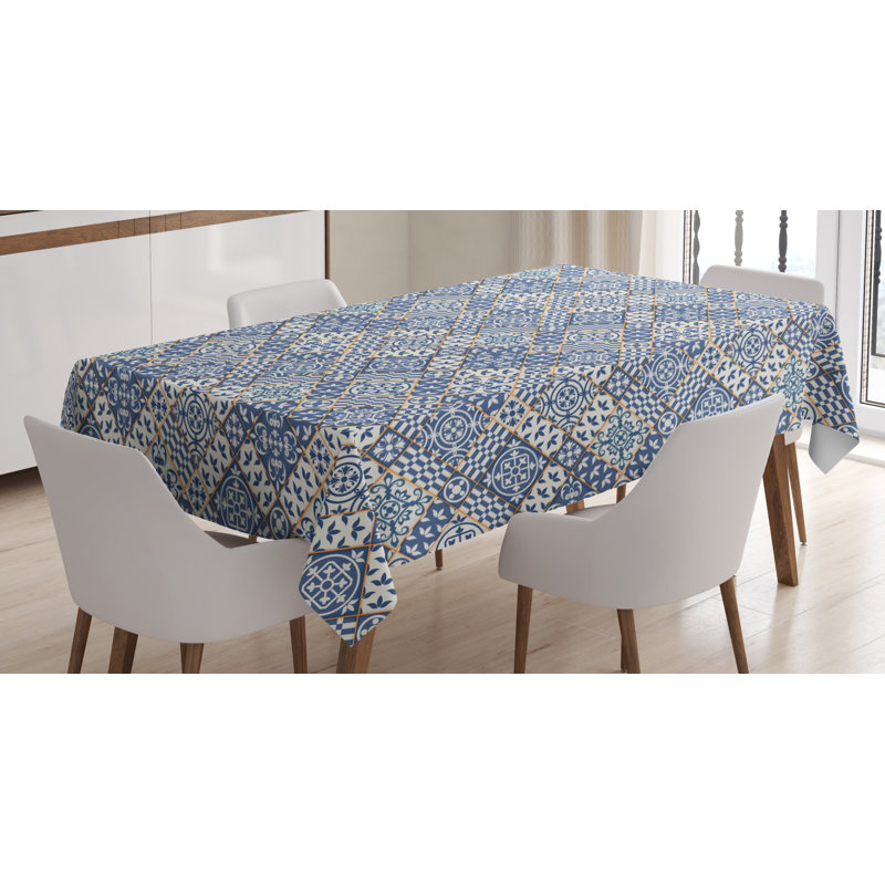 Moroccan Dining Room Kitchen Tablecloth, 84" L x 60" W