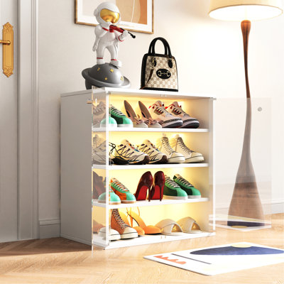 Contenant à chaussures à DEL avec fabrication en bois et utilisation de l'espace - Boîte empilable pour espadrilles 4 1 Structure de la vitrine