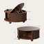 Table basse ronde avec rangement, table basse à cannelures 31,5 "Mid Century Modern-1929545222