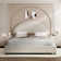 Bed Frame, Boucle Upholstered Platform Bed Frame, Soft Bed Frame with Round Headboard, No Box Spring Required, Easy Assembly