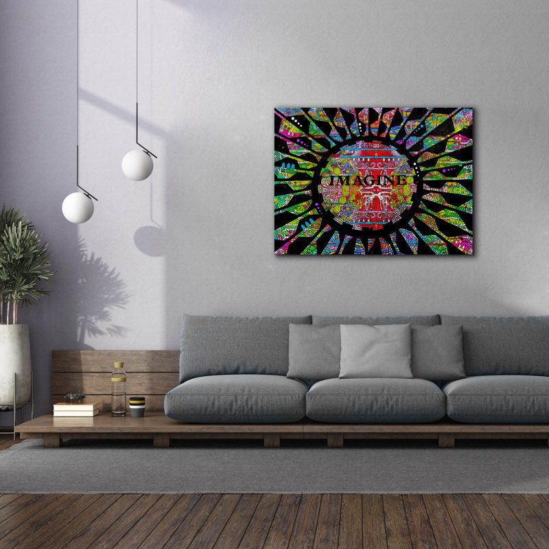 «Imagine» par Dean Russo, art mural sur toile, H 40 po x l 54 po x P 1,5 po