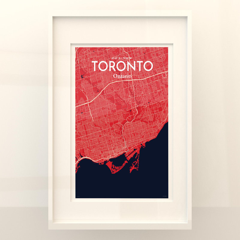 Toronto City Map In Nautical - No Frame Print, 36cm H x 24cm W x 0.05cm D