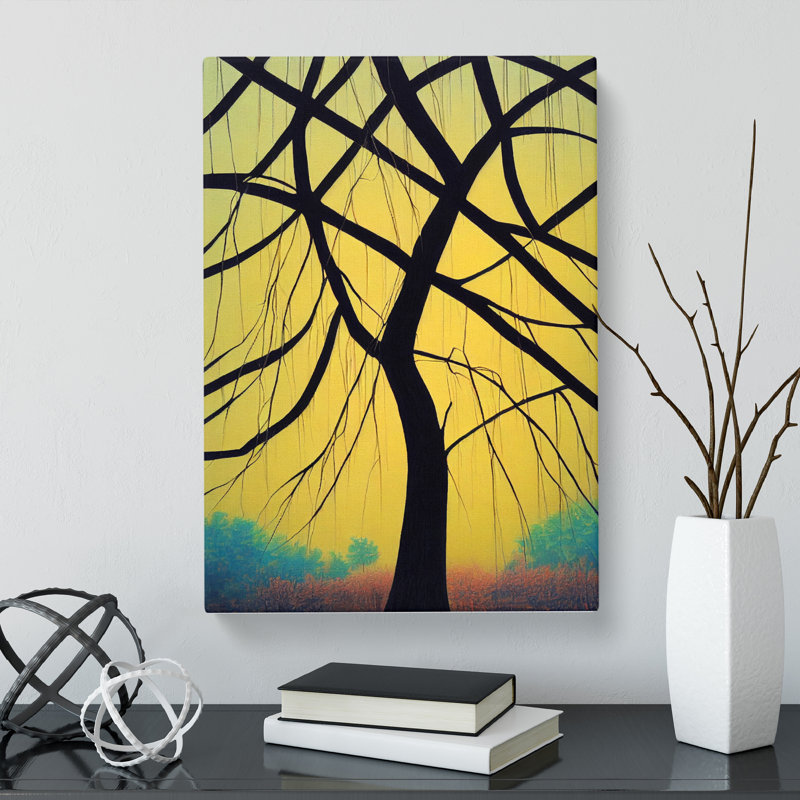 CAN-V0523-2847X Weeping Willow Tree Art - Wrapped Canvas Print, 76cm H x 50cm W