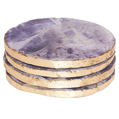Agate Round 4 Piece Coaster Set