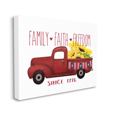 «Family Faith Freedom Americana Floral Country Truck» par Ziwei Li - impression