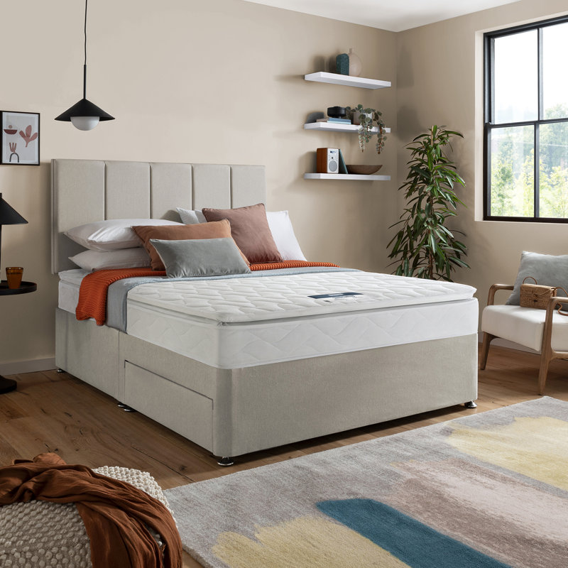 Layezee Open Coil Pillow Top Memory Mattress, Double (4'6)