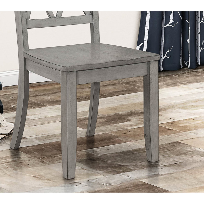 De 2 chaises d'appoint grises pour le dîner, transitionnelles, dossier en placage de pin 2 pièces en gris, dossier, repas transitionnel