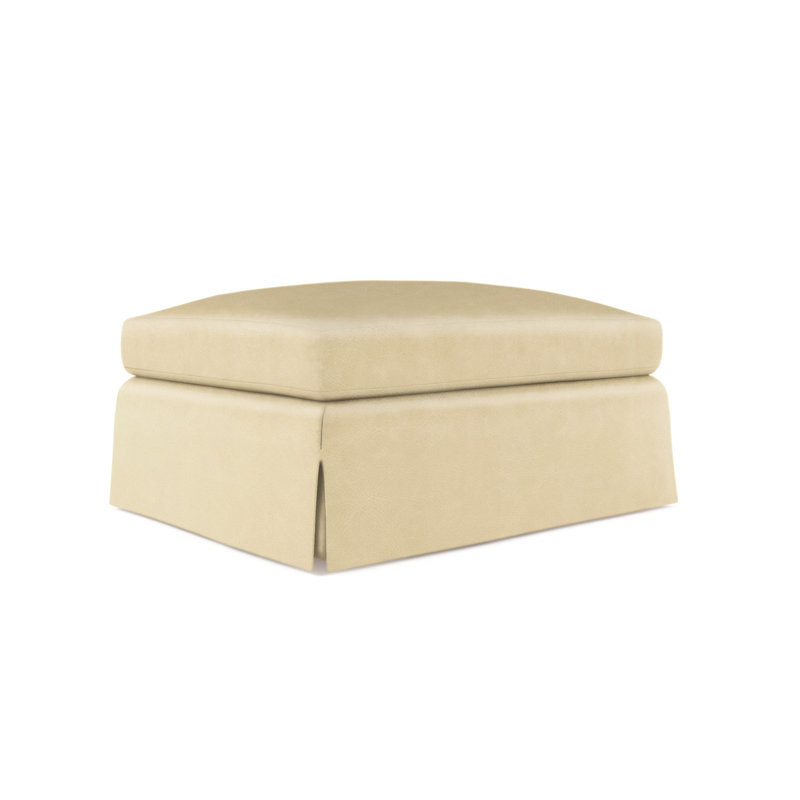 Ludlow Ottoman, Plush Velvet Oyster, Weathered