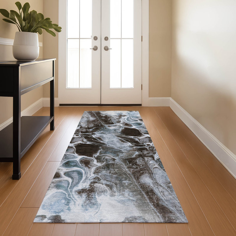 Premium Machine Washable Ralston AMF1936 Abstract Rug, Runner 2'3" x 7'6"