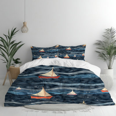 Blue Sailboat Nautical Comforter Set