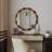 Marka 32.5" Vintage Oval Solid Wood Framed Wavy Organic Design Wall Mounted Vanity Mirror-2043037667