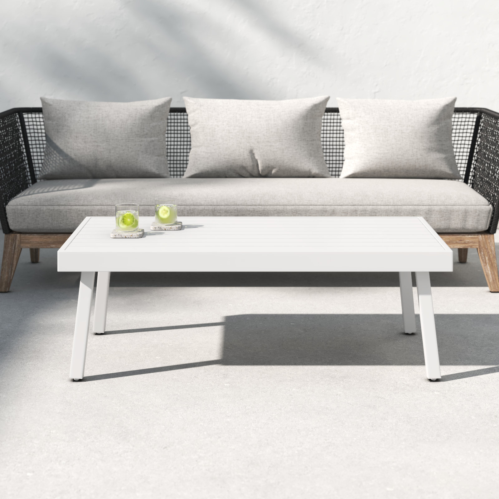 Armando 47.25 " Patio Table, White
