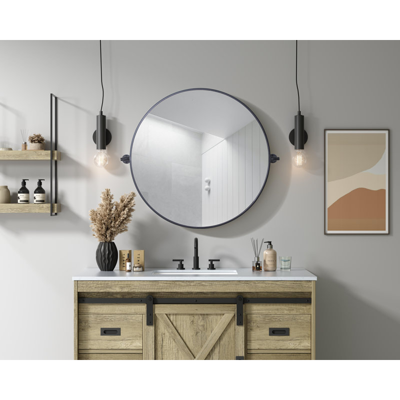Miroir Amoura, 24 po x 24 po, Noir, noir, noir, noir