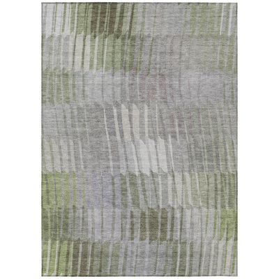 Machine Washable Indoor/Outdoor Huseby ACN2271 Stripes Rug