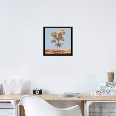 " Flight Of The Elephants Blue Square " by Terry Fan