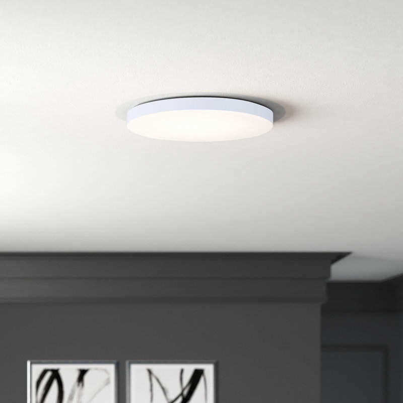 Plafonnier encastré à DEL 1 lumière 16 po Orduna, Blanc