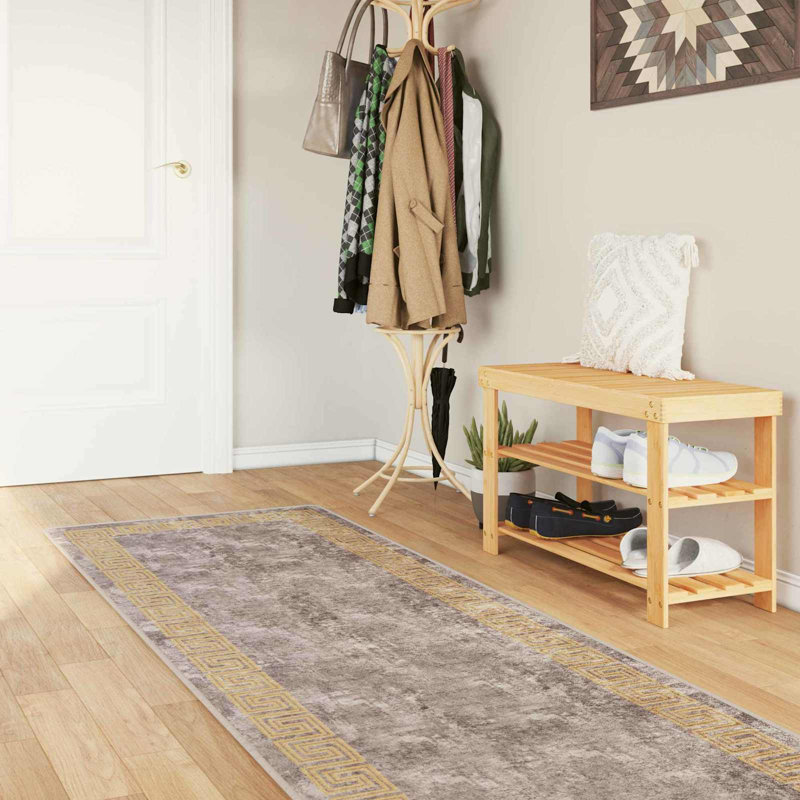 Area Rug, Grey, Runner 100cm x 400cm