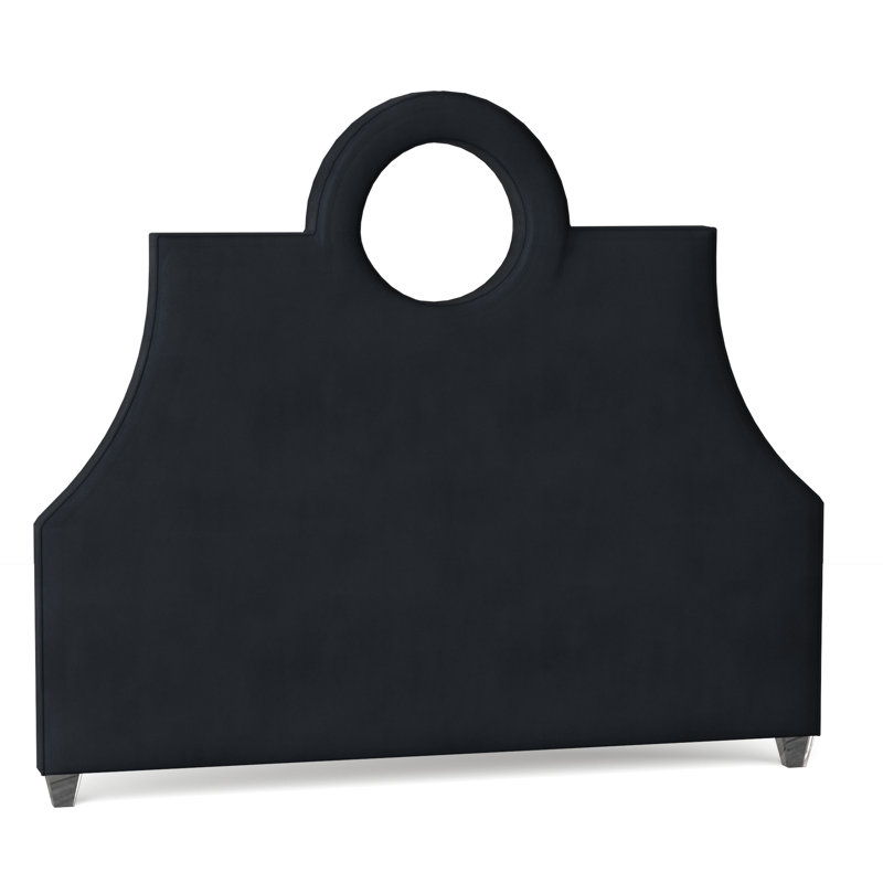 Tess Upholstered Headboard, Bella Black Performance Velvet, Acrylic, King