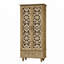 Vaisselier en bois sculpté de 70,5 po de hauteur avec portes ajourées, 3 tablettes et tiroir
