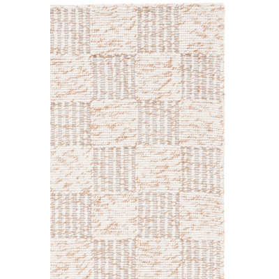 Abbi Brown Ivory Hand-Woven Checkered Rug