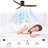 52 Inch Ceiling Fan with Light, 3 Dark Walnut Solid Wood Blades,Remote Control,6-speed Reversible DC Motor for Bed Room,Dining Room,Living Room.