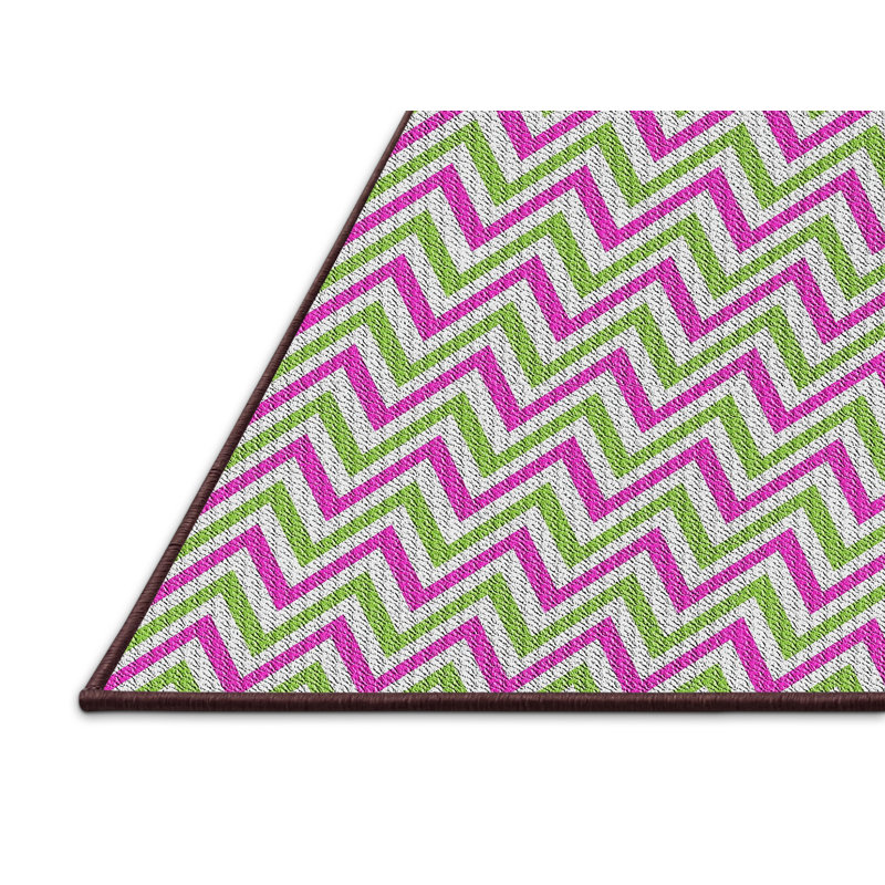 Tapis rose / vert Power Loom, Rectangle 2 pi x 4 pi
