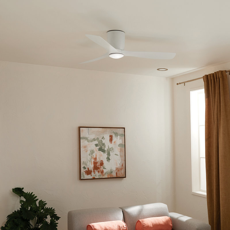 Volos 54'' Ceiling Fan with LED Lights, Matte White