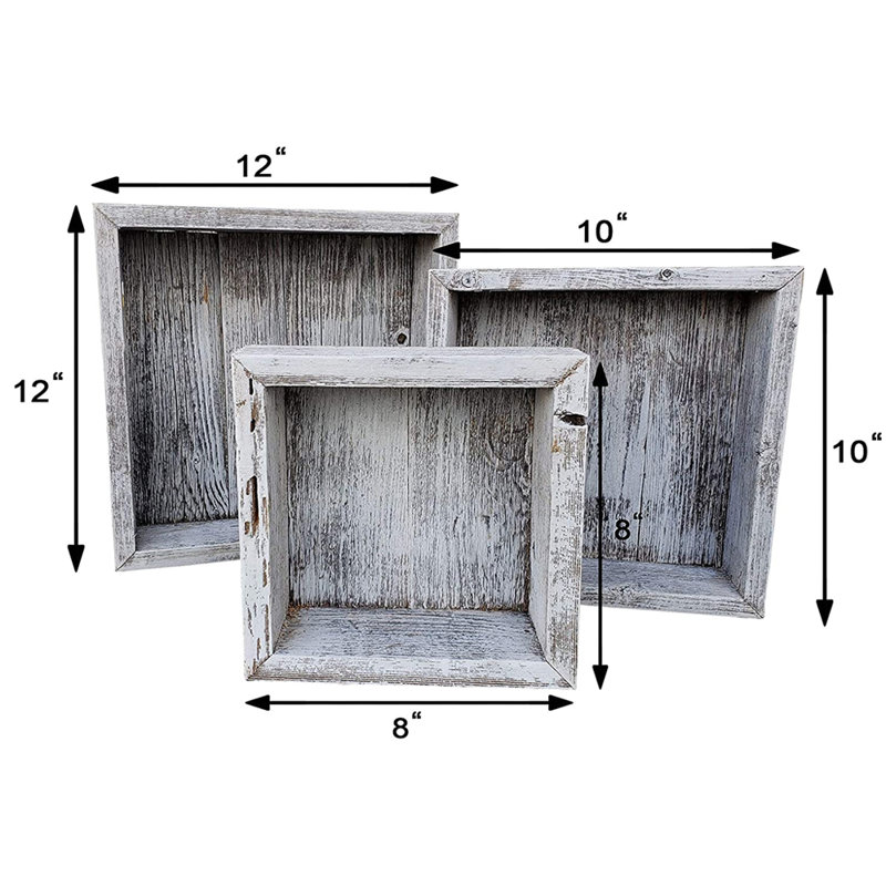 Bluford Square Cedar Floating Shelf, Whitewash