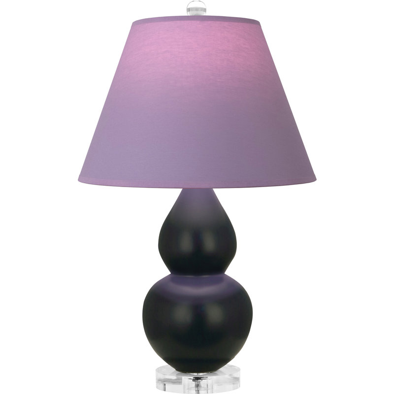 Petite lampe d'appoint à double gourde, Noir, Lavande / prune