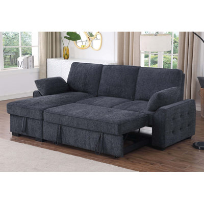 Reversible Sleeper Sectional with Storage Chaise, Drop - Down Table, Cup Holders and Charging Ports for Comfortable and Functional Living Spaces