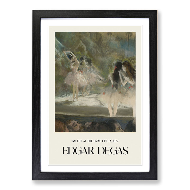 Ballet at the Paris Opera by Edgar Degas - Picture Frame Graphic Art, Black Framed, 36cm H x 27cm W x 2cm D
