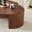 Table basse ovale moderne de luxe - Finition en noyer / panneau de fibres à densité moyenne noir, table centrale élégante conçue pour les espaces de vie primaires, mélangeant une esthétique contemporaine élégante avec des textures de qualité supérieure pour rehausser le style moderne-1063486067