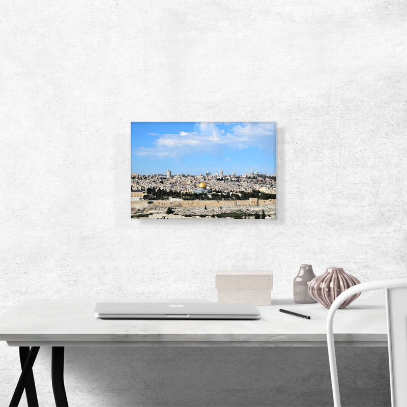 «Skyline» de Jérusalem, reproduction de photo sur toile tendue, H 12 po x l 18 po x P 0,75 po