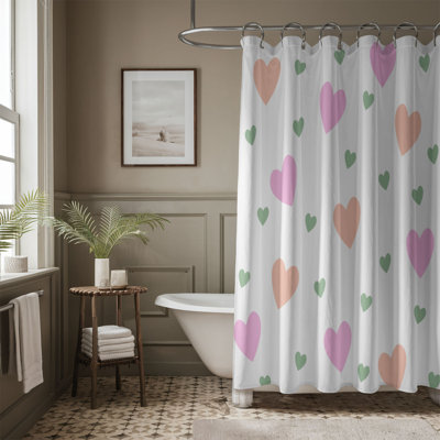 Rideau de douche 1 pièce Subtle Heart Layout