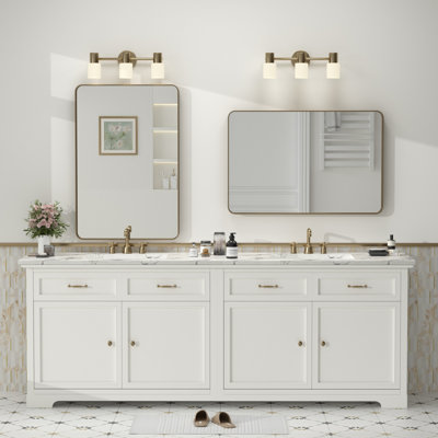 Molly Tempered Glass and Metal Framed French Cleat Mounted Wall Bathroom / Vanity Mirror