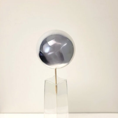 Shiny Silver Ball Ornament On An 18? Stick Decoration
