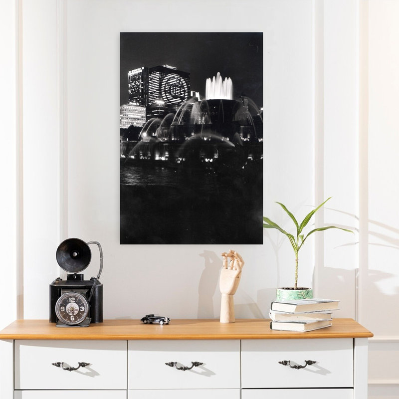 Buckingham Fountain In The Grant Park Chicago Cook County Illinois USA by Ron Schramm - Wrapped Canvas Print