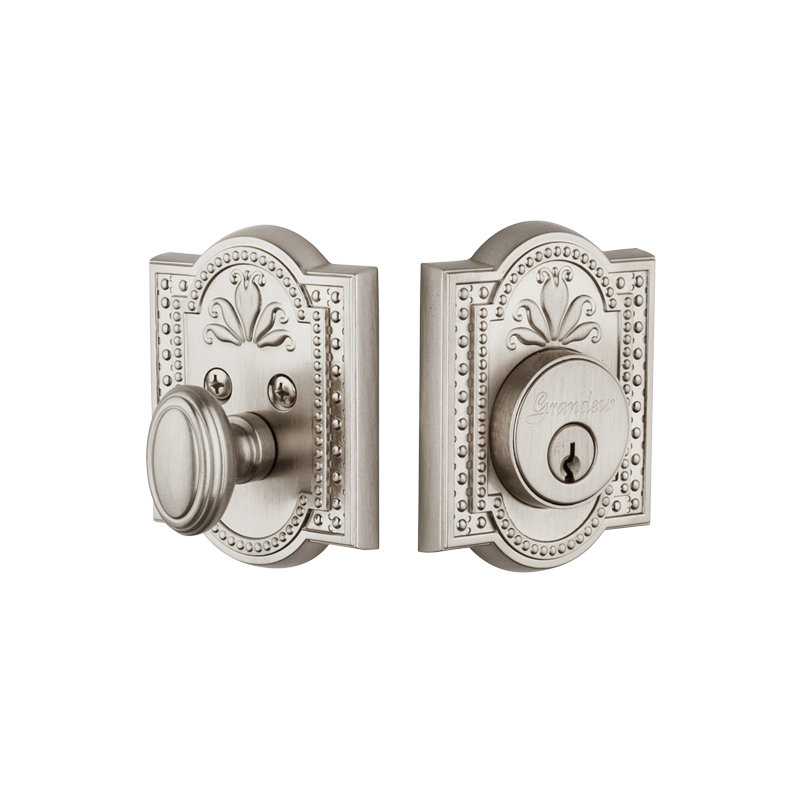 Parthenon Single Cylinder Deadbolt, Satin Nickel