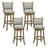 30"Swivel Bar Stools Set of 4, w/Backrests and Wood Frame,Upholstered Bar Chairs-1074869377-1074869378