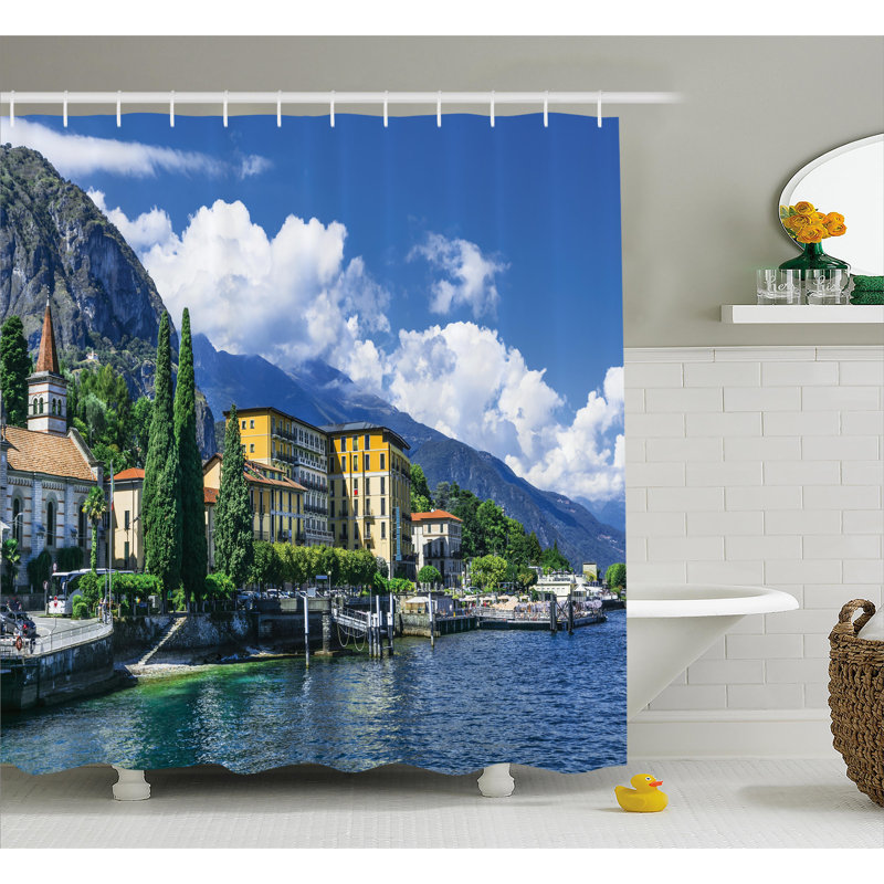 Floral Shower Curtain with Hooks Included, 69" W x 75" L