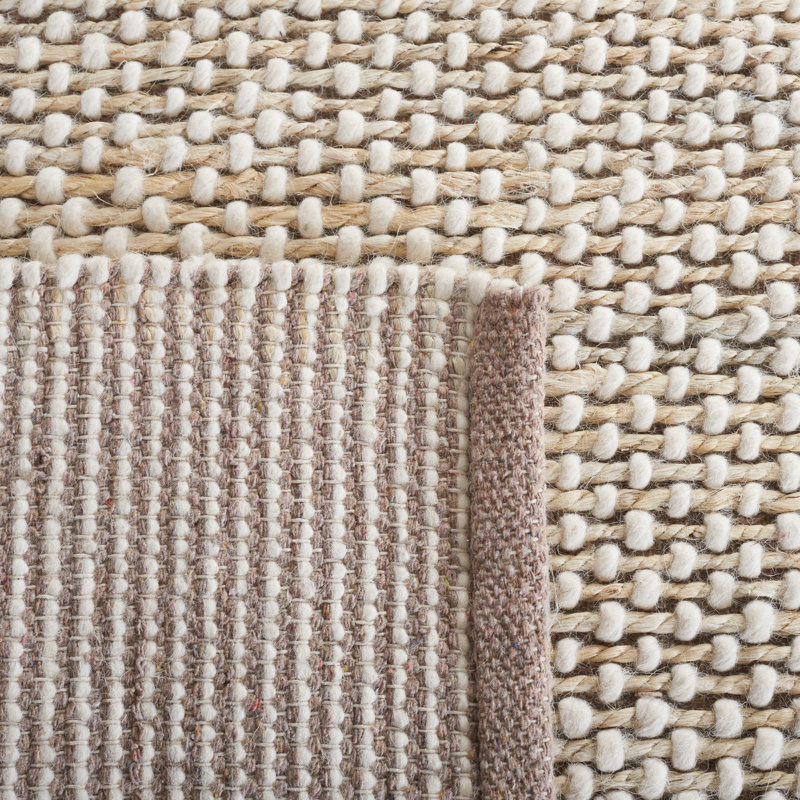 Tapis naturel / gris clair fait à la main Charvik, Rectangle 6 pi x 9 pi