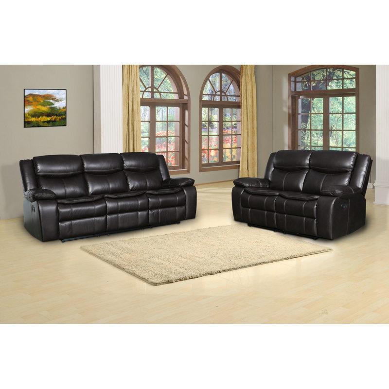 Apollonie 2 - Piece Faux Leather Living Room Set, Gray